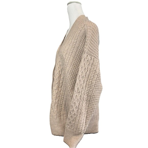 LC Lauren Conrad Cardigan Size Large Beige Cabled Sweater Women's NWT Button - Picture 6 of 10
